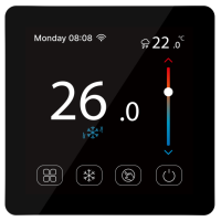 114150 Кімнатний сенсорний термостат з WiFi управлінням Tervix Pro Line WiFi TouchScreen Thermostat (підлога), чорний