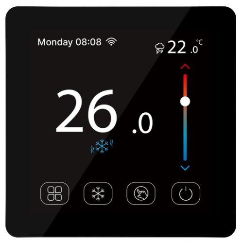 114150 Кімнатний сенсорний термостат з WiFi управлінням Tervix Pro Line WiFi TouchScreen Thermostat (підлога), чорний