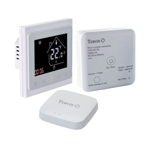496162 Комплект бездротового управління опаленням ZigBee: термостат вбудов. + реле (сухий контакт) + Zigbee контролер 496162 Комплект бездротового управління опаленням ZigBee: термостат вбудов. + реле (сухий контакт) + Zigbee контролер