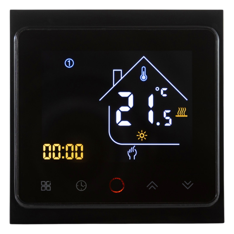 117140 Термостат з ZigBee управлінням Tervix Pro Line для водяної/електричної теплої підлоги, чорний