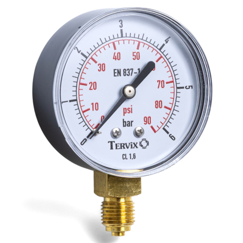 355412 манометр Tervix Pro Line 100 0-6 бар 1/2" рад.