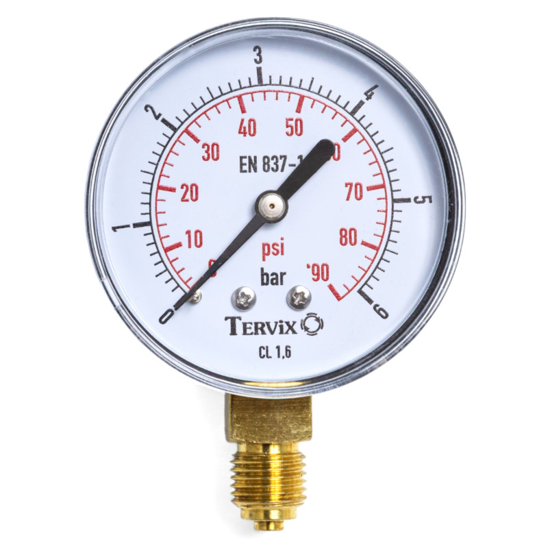 355412 манометр Tervix Pro Line 100 0-6 бар 1/2" рад.