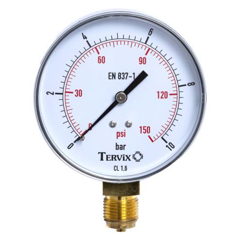355313 манометр Tervix Pro Line 80 0-10 бар 1/2" рад.