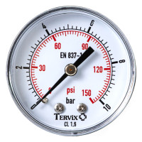 355513 манометр Tervix Pro Line 50 0-10 бар 1/4" акс.