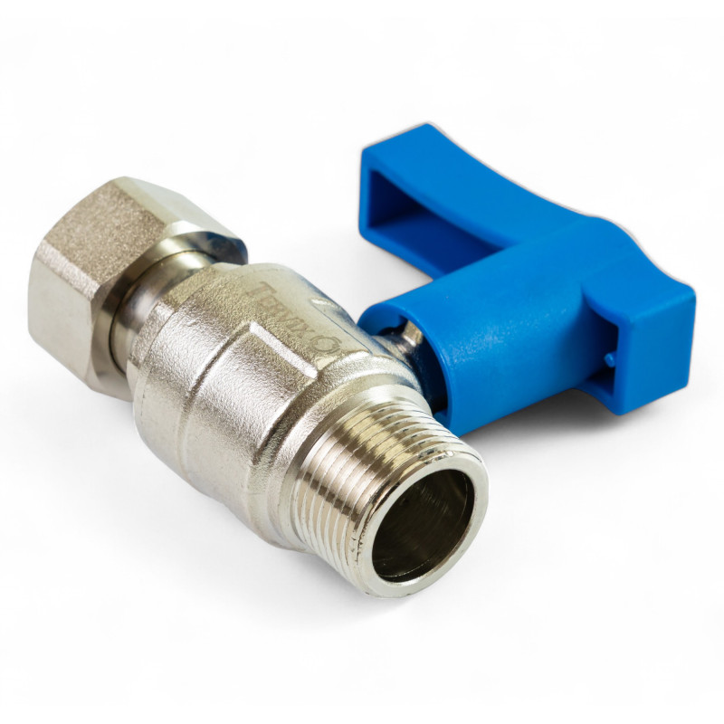 336222 Кран кульовий з американкою для холодної води (синій), 3/4'', латунь, Tervix Pro Line WD