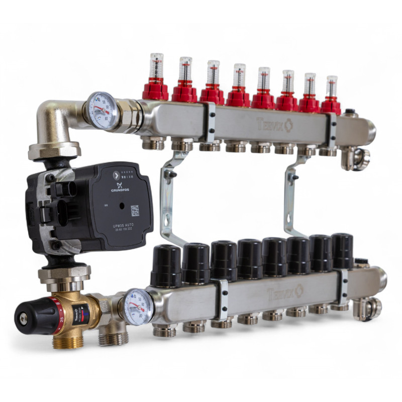521451 Змішувальний вузол 1" для теплої підлоги Tervix Mixset з част. насосом та клапаном TMV
