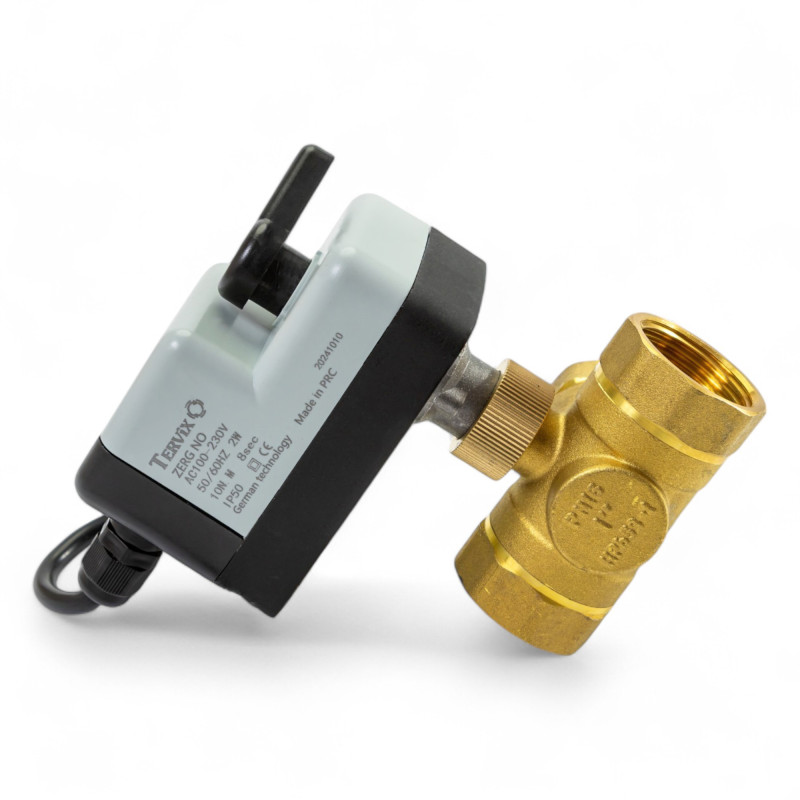206152 3-ходовий зонний клапан н/в 1 1/2" DN40 з самозворотним електроприводом Tervix Pro Line ZERG