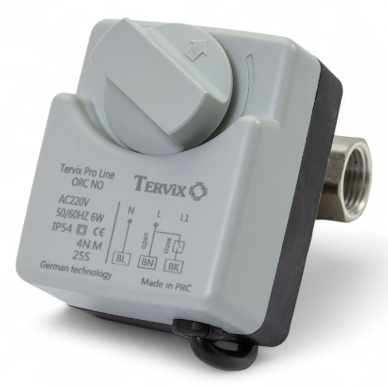 201151 2-ходовий кульовий клапан н/в 1/2" DN15 з нержавіючої сталі з електроприводом Tervix Pro Line ORC