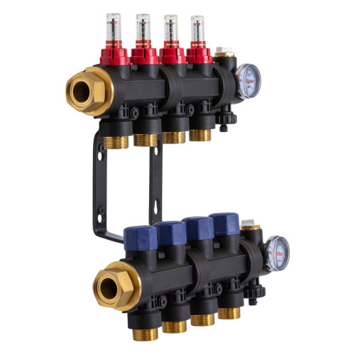 503204 Колектор пластиковий на 4 контури з витратомірами Tervix Pro Line
