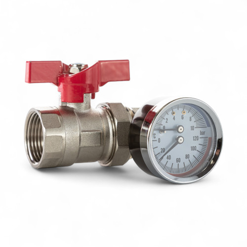 545022 Кран з термоманометром (червона ручка), Tervix 545022 Кран з термоманометром (червона ручка), Tervix