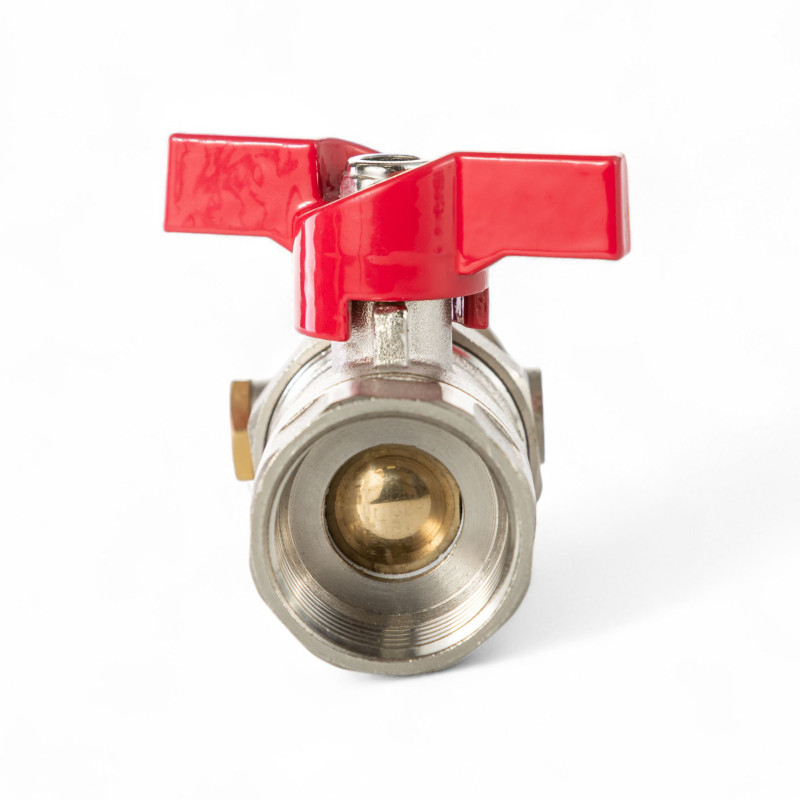 545022 Кран з термоманометром (червона ручка), Tervix