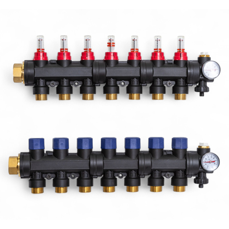 503207 Колектор пластиковий на 7 контурів з витратомірами Tervix Pro Line