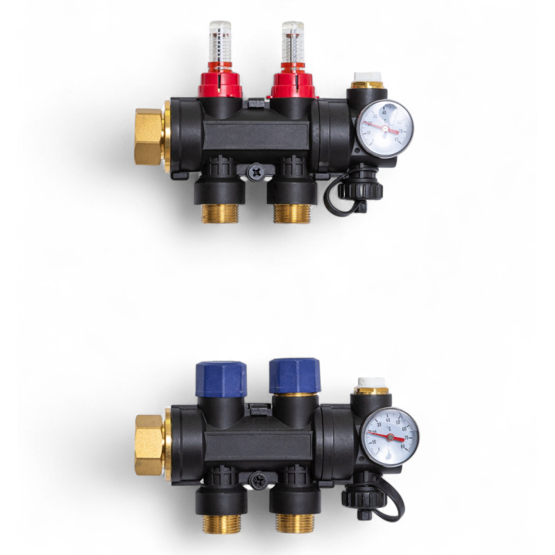 503202 Колектор пластиковий на 2 контури з витратомірами Tervix Pro Line