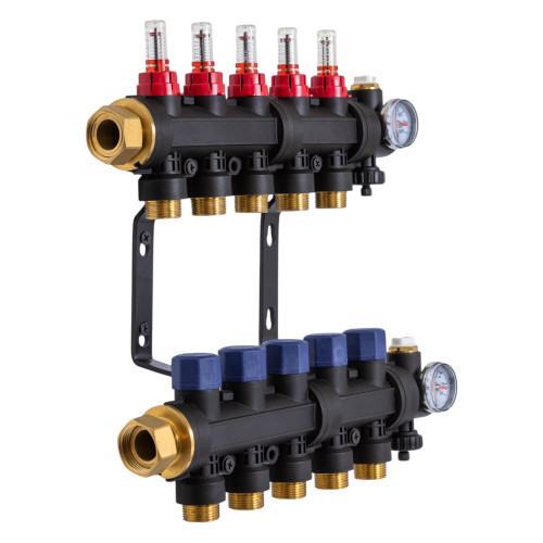 503205 Колектор пластиковий на 5 контури з витратомірами Tervix Pro Line