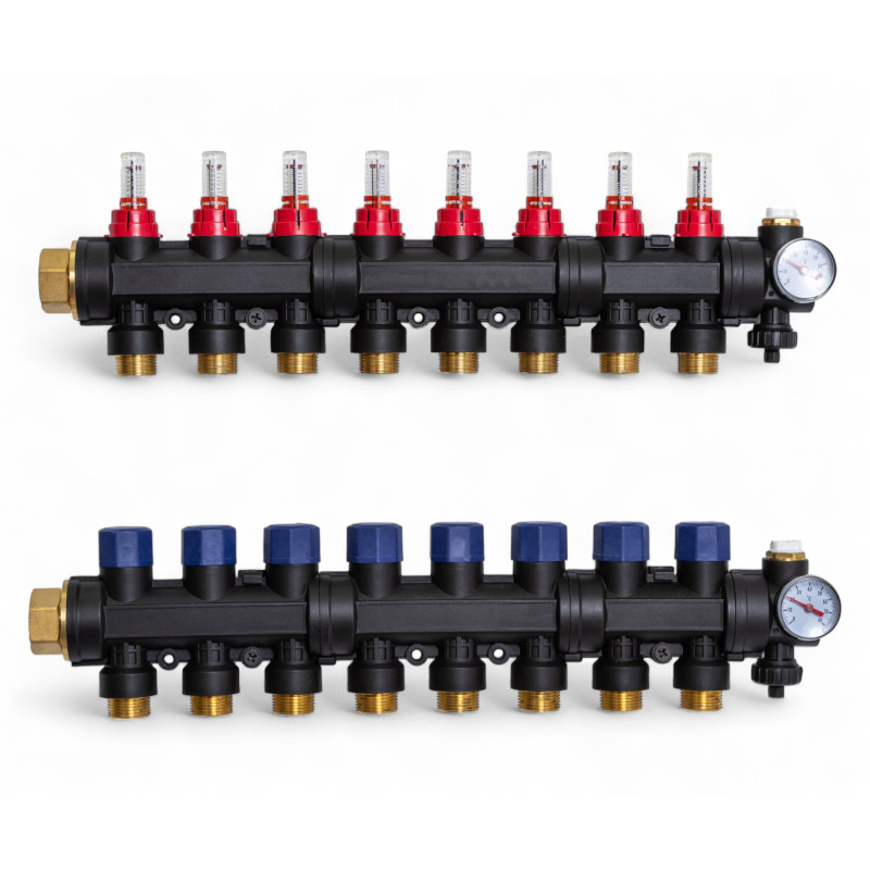 503208 Колектор пластиковий на 8 контурів з витратомірами Tervix Pro Line