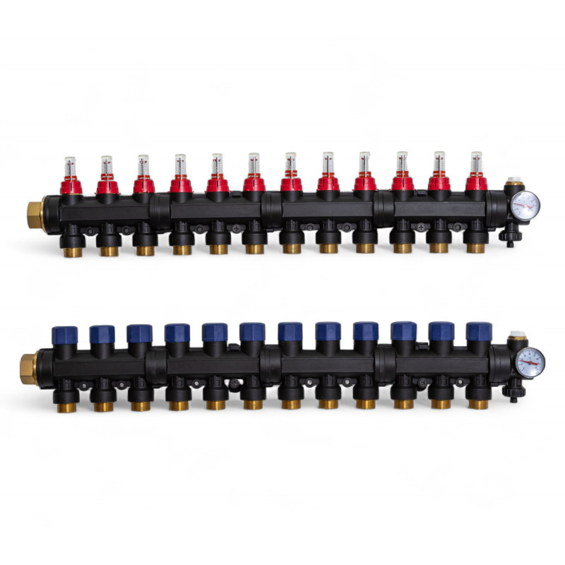 503212 Колектор пластиковий на 12 контурів з витратомірами Tervix Pro Line