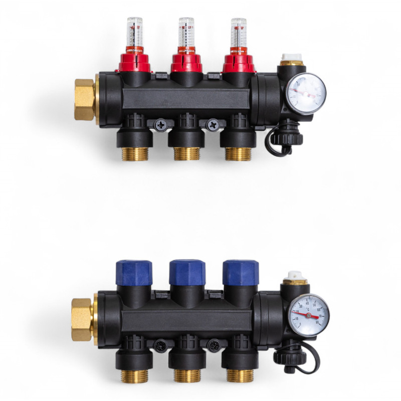 503203 Колектор пластиковий на 3 контури з витратомірами Tervix Pro Line