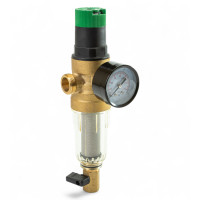 364012 Фільтр самопромивний із редуктором 1/2", прозора колба, Tervix Pro Line WD