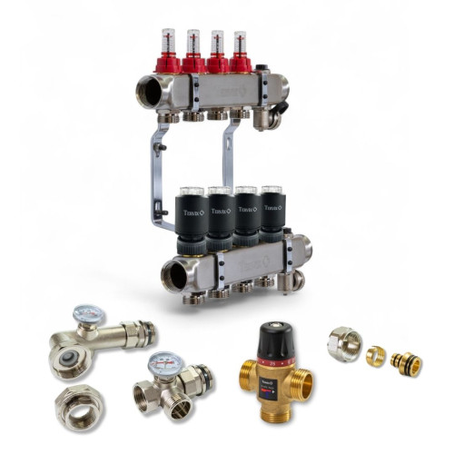 522104 Комплект обладнання для водяної теплої підлоги на 4 контури з клапаном TMV 522104 Комплект обладнання для водяної теплої підлоги на 4 контури з клапаном TMV