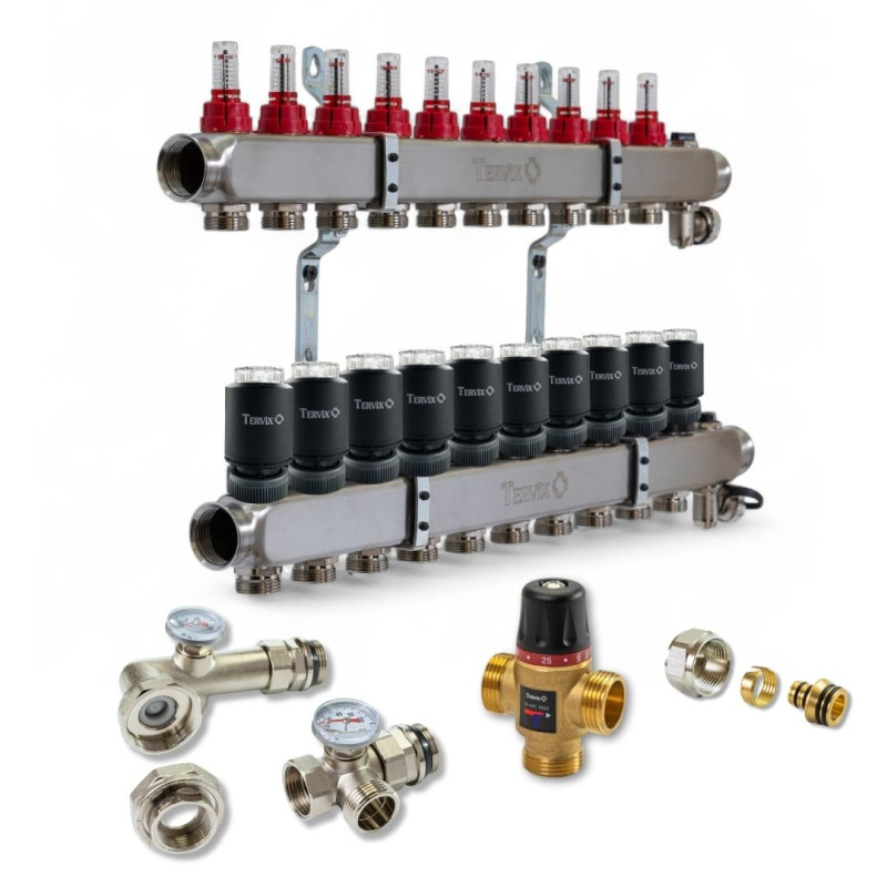 522110 Комплект обладнання для водяної теплої підлоги на 10 контурів з клапаном TMV