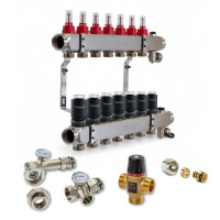 522107 Комплект обладнання для водяної теплої підлоги на 7 контурів з клапаном TMV