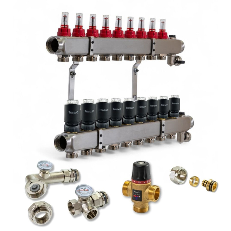 522109 Комплект обладнання для водяної теплої підлоги на 9 контурів з клапаном TMV