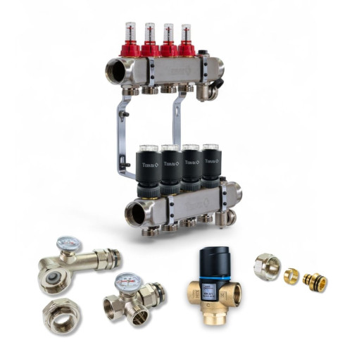 521104 Комплект обладнання для водяної теплої підлоги на 4 контури з клапаном ATM