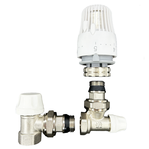 Комплект для подключения радиатора Tervix Pro Line Radiator Set 1 371112 с термоголовкой (прямой) 