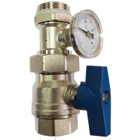 Кран з термометром Tervix 545020  (синя ручка)