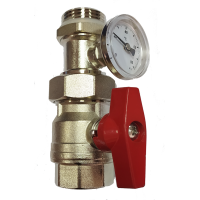 Кран з термометром Tervix 545021 (червона ручка)