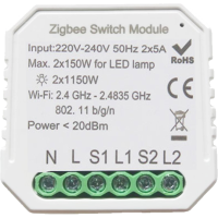 433121 Розумний вимикач Tervix Pro Line ZigBee Switch (2 клавіші)