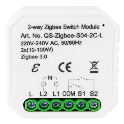 433141 Розумний вимикач Tervix Pro Line ZigBee Switch (2 клавіші), без нуля