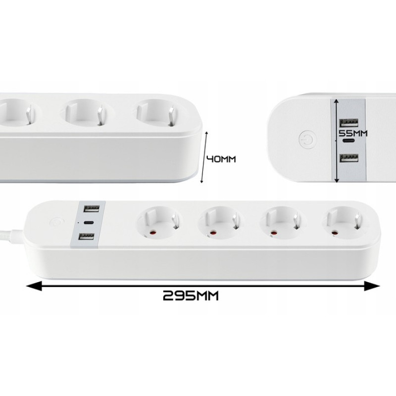 Умный удлинитель Tervix Pro Line WiFi Power Strip 423421