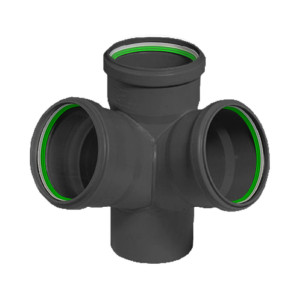 Крестовина двухплоскостная 87,5° 110/110/50 левая для внутренней канализации ASG Plast NANO HTR