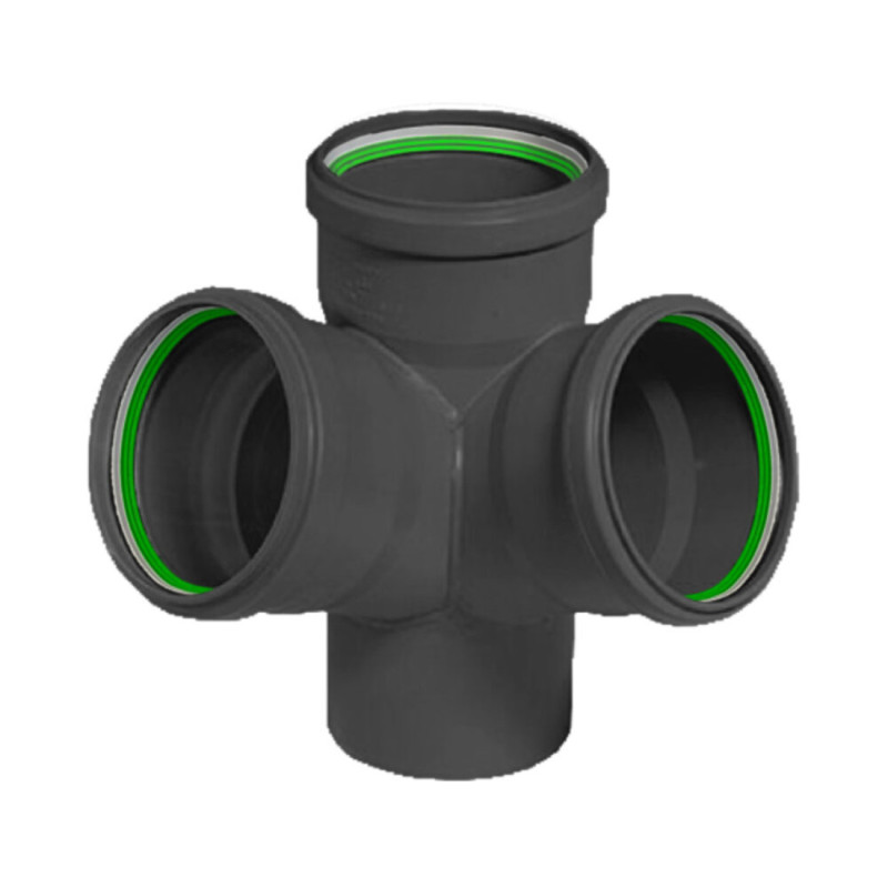 Крестовина двухплоскостная 87,5° 110/110/50 левая для внутренней канализации ASG Plast NANO HTR