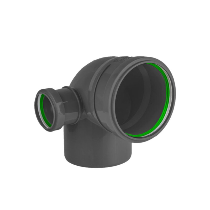 Відведення 110 50х90°х90° лівий для внутрішньої каналізації ASG Plast NANO HTR