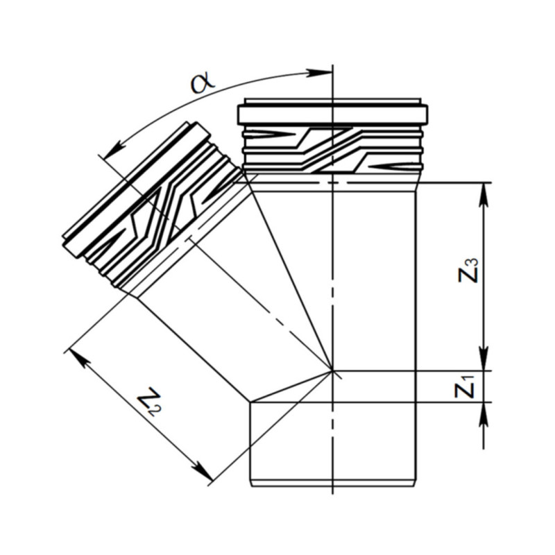 Трійник 45° 160/160 для внутрішньої каналізації ASG Plast NANO HTR
