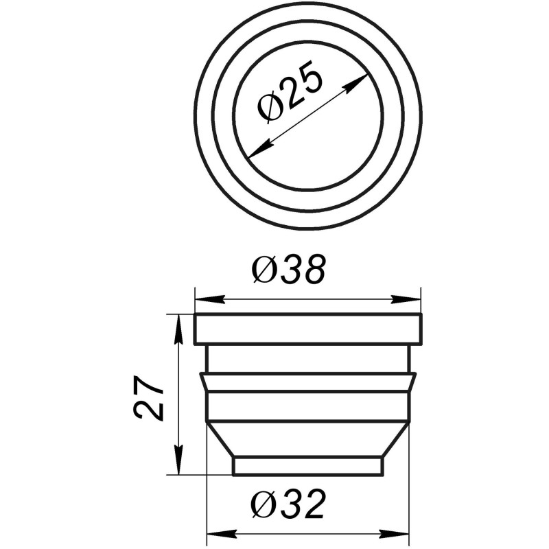 Редукція гумова VSplast 32/25  для внутрішньої каналізації      