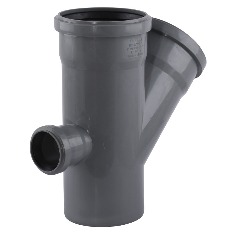 Крестовина VSplast 110х110х45 (50х90° задний) для внутренней канализации 