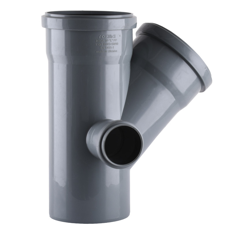 Хрестовина VSplast  110х110х45° (50х90° ліва)  для внутрішньої каналізації    