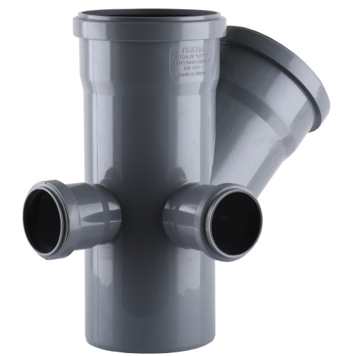 Хрестовина VSplast 110х110х45° (50х90° лівий, задній) для внутрішньої каналізації    