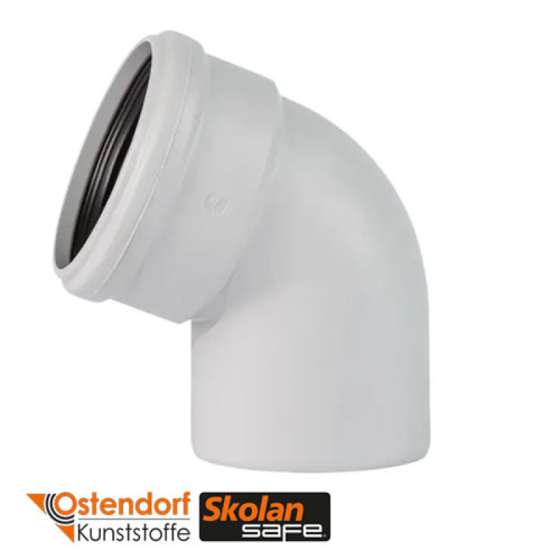 Коліно для безшумної каналізації Ostendorf Skolan 58 мм 67° (332130)