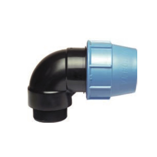 Коліно Unidelta  Ø63 x 1 1/2" PN16  PP-B зовнішнє різьблення 