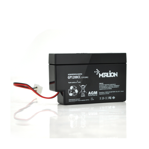 Акумуляторна батарея AGM MERLION GP1208СС, 12V 0.8 Ah