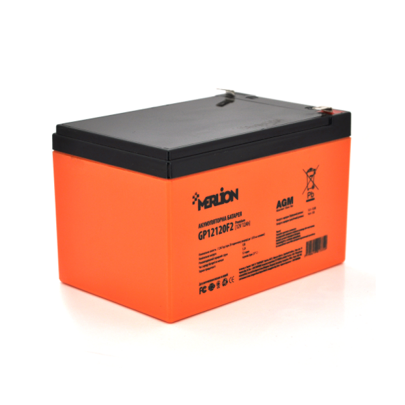 Аккумуляторная батарея AGM MERLION GP12120F2 PREMIUM, Orange, 12V 12 Ah
