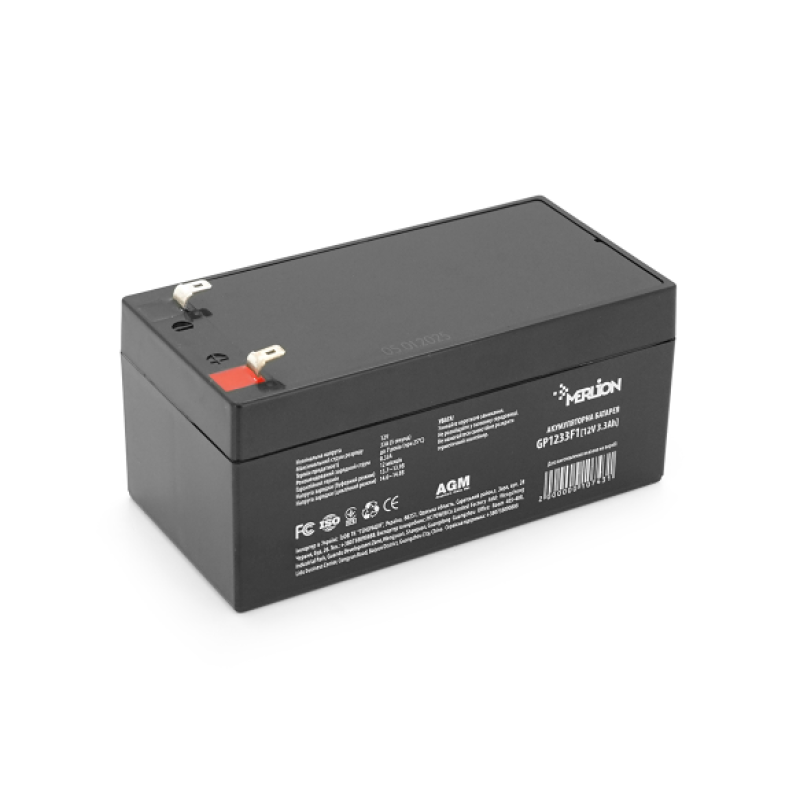 Акумуляторна батарея AGM MERLION GP1233F1, 12V 3.3 Ah