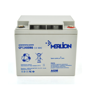 Акумуляторна батарея AGM MERLION GP12400M6, Grey, 12V 40 Ah