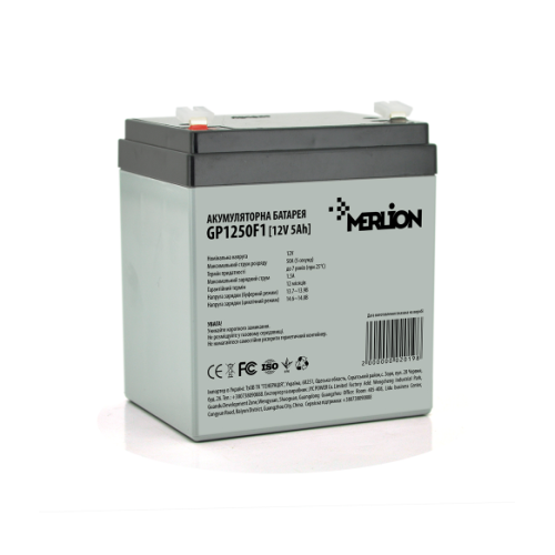 Акумуляторна батарея AGM MERLION GP1250F1, White/Black, 12V 5 Ah Акумуляторна батарея AGM MERLION GP1250F1, White/Black, 12V 5 Ah