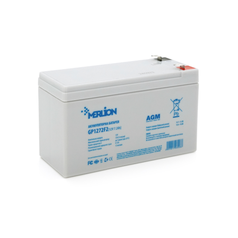 Акумуляторна батарея AGM MERLION GP1272F2W, White, 12V 7.2 Ah