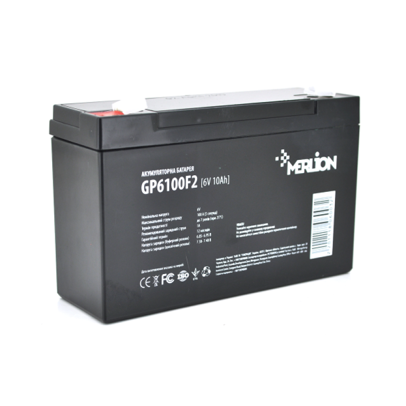 Аккумуляторная батарея AGM MERLION GP6100F2, 6V 10 Ah